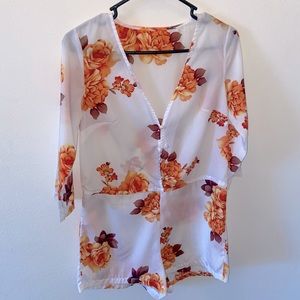 WOMENS FLORAL ONE-PIECE ROMPER